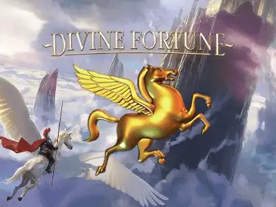 Divine Fortune slot logo by NetEnt at Tower Casino